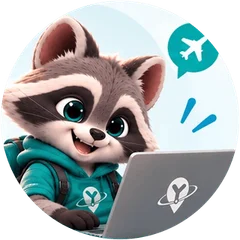 Yupi with a laptop